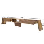 Έπιπλο τηλεόρασης Pomy ξύλο 280x30x33cm ed10237 - Image 2