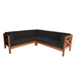 Γωνιακός καναπές Tambo μαύρο 215x68x70cm ed10247 - Image 5