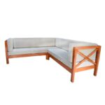 Γωνιακός καναπές Tambo λευκό 215x68x70cm ed10248