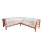 Γωνιακός καναπές Tambo λευκό 215x68x70cm ed10248 - Image 5