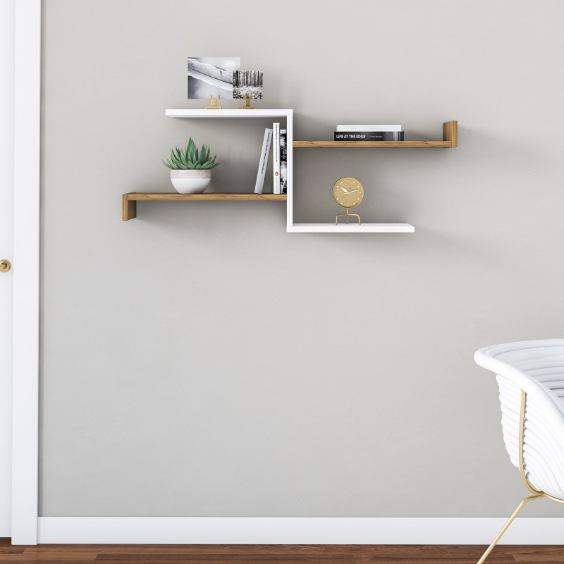 10264_0-800x800 Ράφι τοίχου Derosso καρυδί μελαμίνη 105x22x40cm ed10264 - Image 1