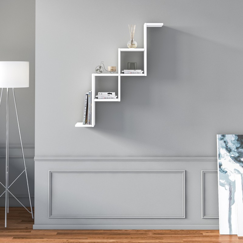 10265_0-800x800 Ράφι τοίχου Carotti άσπρη μελαμίνη 80x22x95cm ed10265 - Image 1