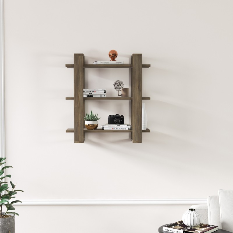 10266_0-800x800 Ραφιέρα Duomo καρυδί μελαμίνη 70x22x72εκ ed10266 - Image 1