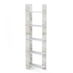 Βιβλιοθήκη Reeta άσπρο μαρμάρο μελαμίνη 45x25x160εκ ed10268 - Image 5