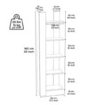 Βιβλιοθήκη Reeta άσπρο μαρμάρο μελαμίνη 45x25x160εκ ed10268 - Image 2