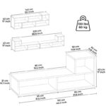 Έπιπλο τηλεόρασης Pero λευκό 110x30x43cm ed10270 - Image 2