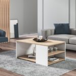 Τραπέζι σαλονιού Rome δρυς άσπρο μελαμίνη 90x60x40εκ ed10271