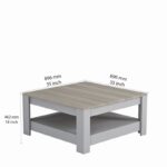 Τραπεζάκι σαλονιού Grado γκρι oak 89x89x46cm ed10272 - Image 3