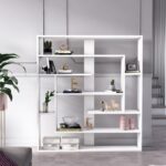 Βιβλιοθήκη Sebastian άσπρο μελαμίνη 120x22x132εκ ed10276