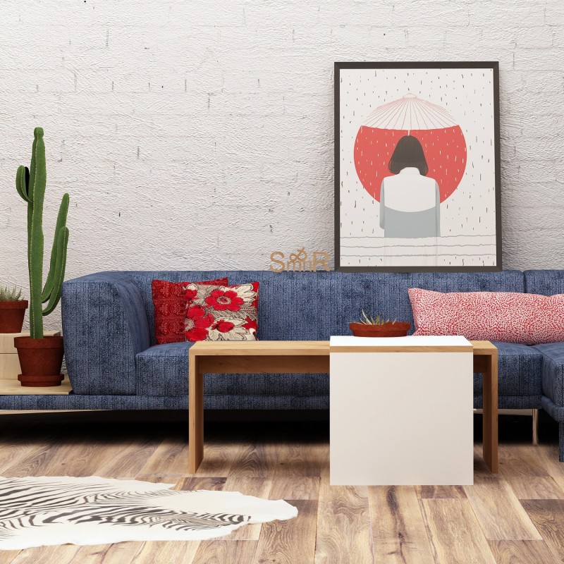 10279_0-800x800 Τραπέζι σαλονιού Nuguso άσπρο καρυδί μελαμίνη 90x40x42εκ ed10279 - Image 1