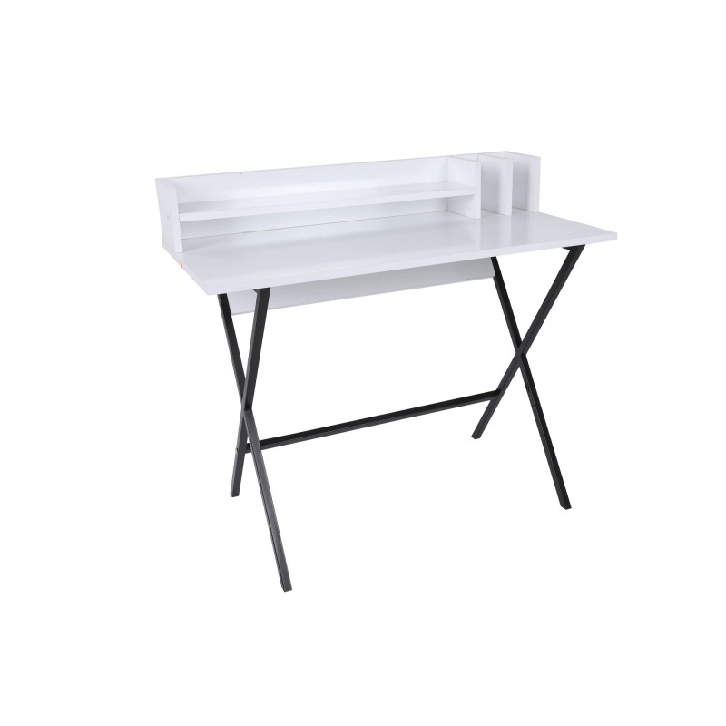 10284_0-800x800 Γραφείο Lezione 100x89x50cm λευκό μαύρο ed10284 - Image 1