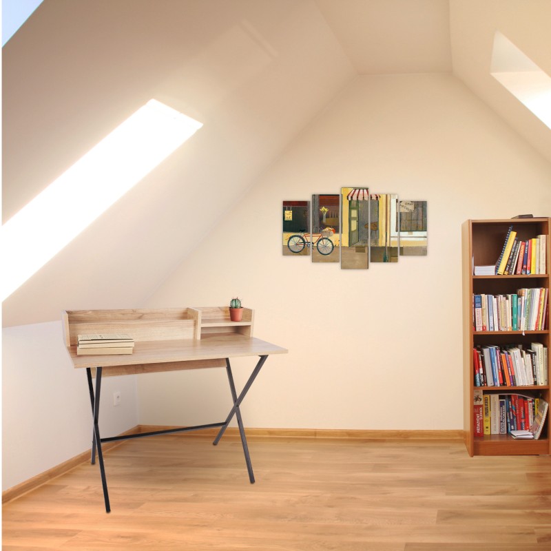 10287_0-800x800 Γραφείο Lezione 100x89x50cm oak μαύρο ed10287 - Image 1