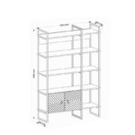 Βιβλιοθήκη Trentuno plus καρυδί μαύρο χρώμα μέταλλο μελαμίνη 120x39x180cm ed102 - Image 3