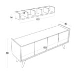 Μπουφέ Siena 150x76x40cm μελαμίνη ed10310 - Image 2