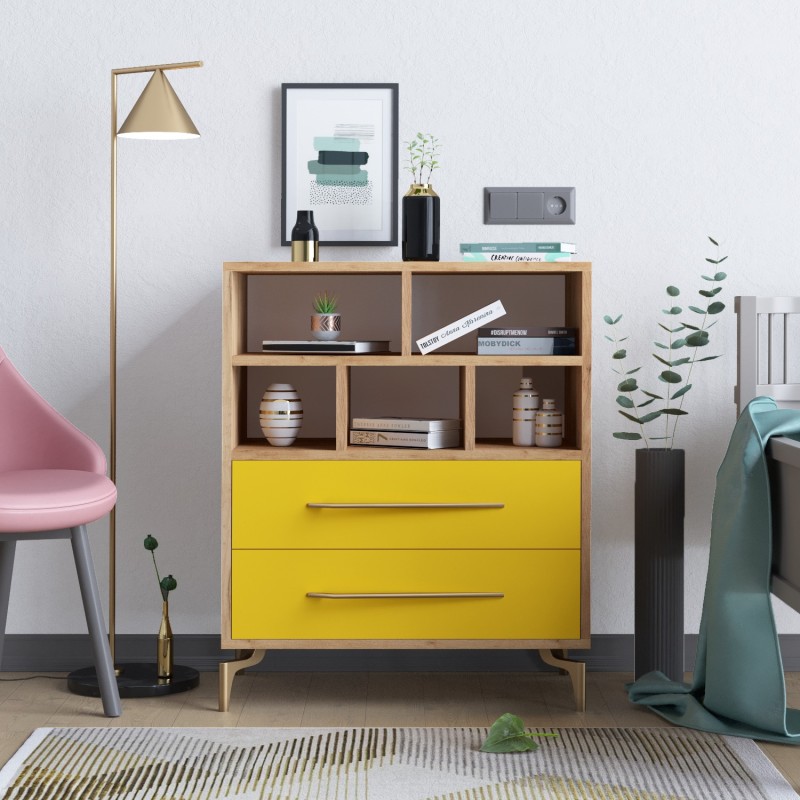 10317_0-800x800 Ντουλάπι Alba δρυς κίτρινο μελαμίνη 70x40x85 6εκ ed10317 - Image 1