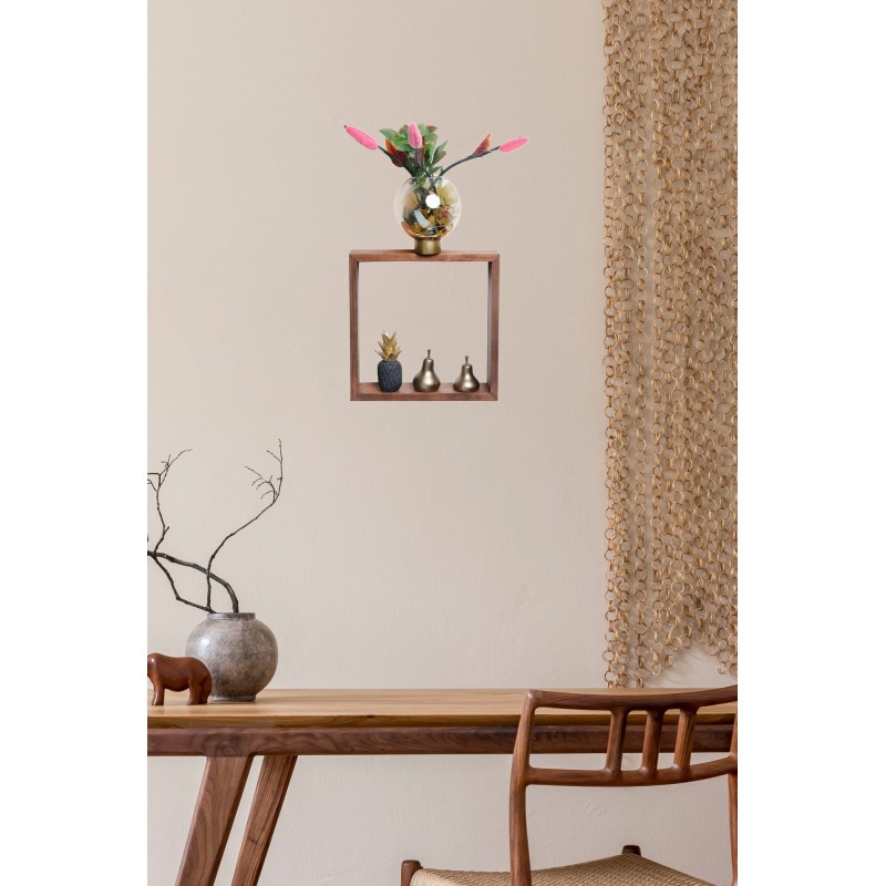 10322_0-800x800 Ραφιέρα τοίχου ξύλινη καρυδί Ares 33x33cm ed10322 - Image 1