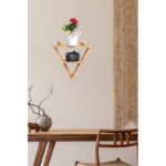 Ραφιέρα τοίχου ξύλινη oak Ares 39x34cm ed10325