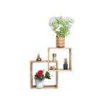 Ραφιέρα τοίχου ξύλινη oak Ares 50x50cm ed10329 - Image 4