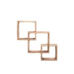 Ραφιέρα τοίχου ξύλινη oak Ares 71x71cm ed10330 - Image 4