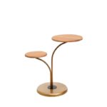 Βοηθητικό τραπέζι Dieci oak καρυδί μέταλλο 35x62cm ed10334 - Image 4