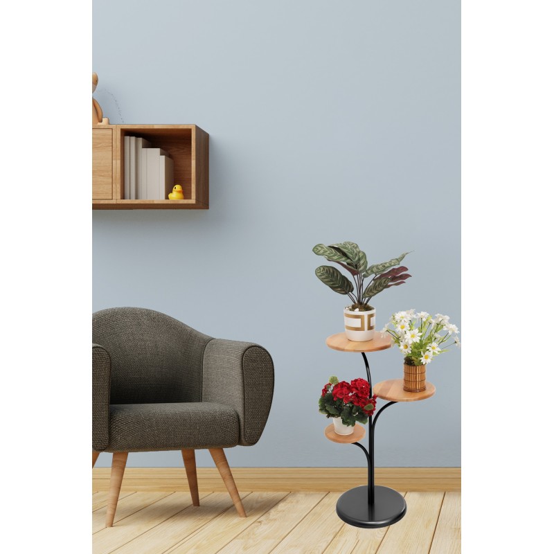 10339_0-800x800 Βοηθητικό τραπέζι Dieci ξύλο μαύρο oak μέταλλο 35x85cm ed10339 - Image 1