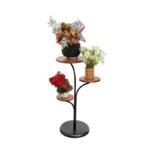 Βοηθητικό τραπέζι Dieci ξύλο μαύρο καρυδί μέταλλο 35x85cm ed10340 - Image 4