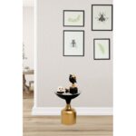 Βοηθητικό μεταλλικό τραπεζάκι Corti χρυσό μαύρο χρώμα 42x46cm ed10344 - Image 4