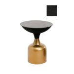 Βοηθητικό μεταλλικό τραπεζάκι Corti χρυσό μαύρο χρώμα 42x46cm ed10344 - Image 2