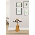 Βοηθητικό μεταλλικό τραπεζάκι Corti χρυσό μαύρο χρώμα 42x55cm ed10346