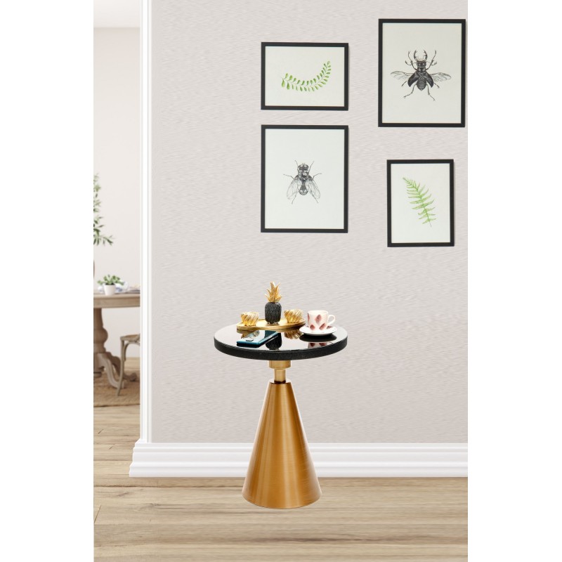 10346_0-800x800 Βοηθητικό μεταλλικό τραπεζάκι Corti χρυσό μαύρο χρώμα 42x55cm ed10346 - Image 1