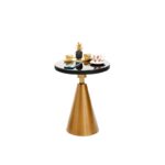 Βοηθητικό μεταλλικό τραπεζάκι Corti χρυσό μαύρο χρώμα 42x55cm ed10346 - Image 4