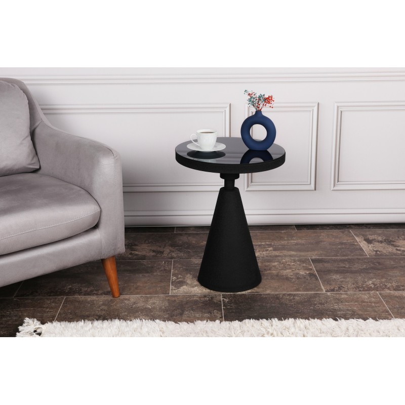 10347_0-800x800 Βοηθητικό μεταλλικό τραπεζάκι Corti μαύρο χρώμα 42x55cm ed10347 - Image 1