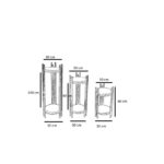 Βοηθητικά τραπεζάκια Far σετ 3τμχ χρυσό καρυδί χρώμα 30x30x100εκ ed10363 - Image 2