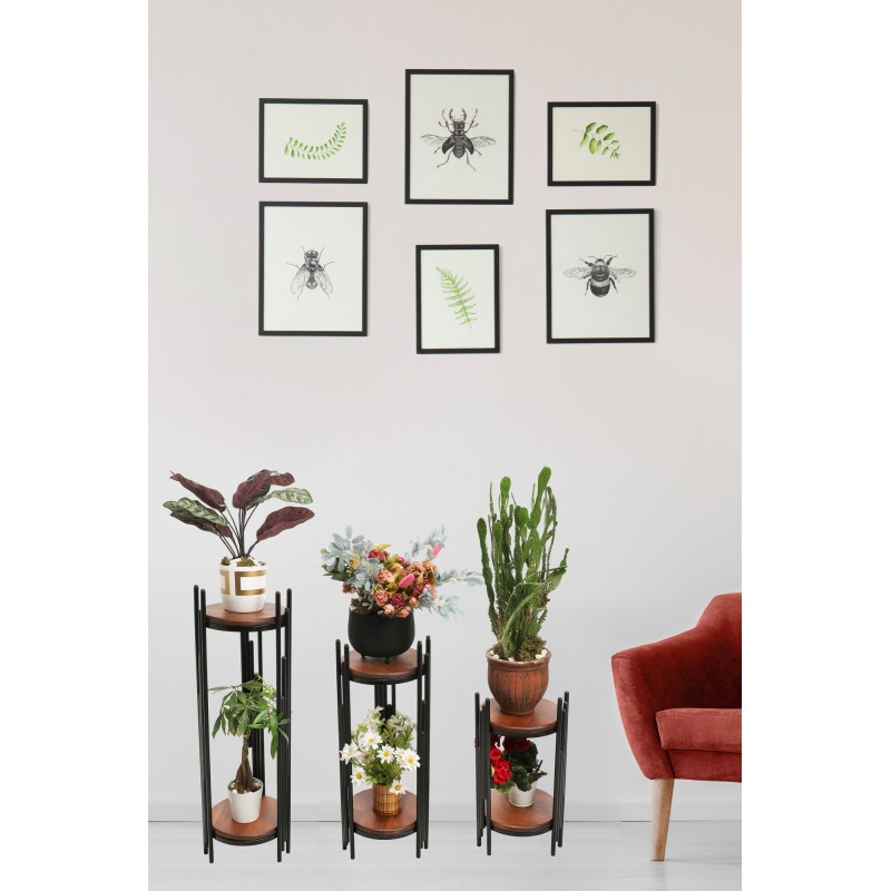 10364_0-800x800 Βοηθητικά τραπεζάκια Far σετ 3τμχ καρυδί μαύρο οξιά 30x30x100εκ ed10364 - Image 1