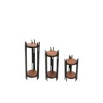 Βοηθητικά τραπεζάκια Far σετ 3τμχ καρυδί μαύρο οξιά 30x30x100εκ ed10364 - Image 3