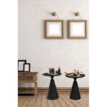 Σετ μεταλλικά τραπεζάκια Corti μαύρο χρώμα 42x55cm ed10365