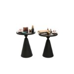 Σετ μεταλλικά τραπεζάκια Corti μαύρο χρώμα 42x55cm ed10365 - Image 3