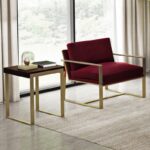 Πολυθρόνα Nevi 68x86x85cm ξύλινη κόκκινη ed10376