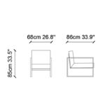 Πολυθρόνα Nevi 68x86x85cm ξύλινη κόκκινη ed10376 - Image 2