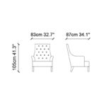 Πολυθρόνα Ece ύφασμα γκρι ξύλινος σκελετός 83x87x105cm ed10379 - Image 2