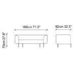 Καναπές διθέσιος Macaroon πράσινο χρώμα 180x70x82cm ed10382 - Image 2