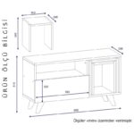 Έπιπλο TV Calabria χρώμα καρυδί λευκό 90x29 5x51cm ed1038 - Image 2