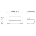 Καναπές διθέσιος Nplus καφέ 204x102x80cm ed10393 - Image 2