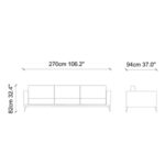 Καναπές τετραθέσιος Jade μπλε 270x94x82cm ed10396 - Image 2