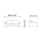 Καναπές διθέσιος Mardi 185x107x75cm ύφασμα nubuck ed10398 - Image 2