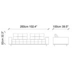 Καναπές τετραθέσιος Eser γκρι 260x100x65cm ed10404 - Image 2