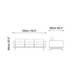 Καναπές τετραθέσιος Ardes 255x92x84cm γκρι ed10406 - Image 2