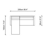 Γωνιακός καναπές Madrid γκρι 250x190x95cm ed10408 - Image 2