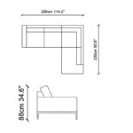 Γωνιακός καναπές Secret γκρι 290x230x88cm ed10409 - Image 2