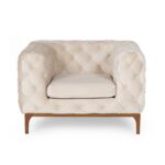 Πολυθρόνα Fashion κρεμ χρώμα 105x100x71cm ed10412 - Image 3